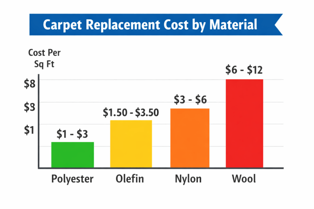 Carpet Replacement Cost by Material