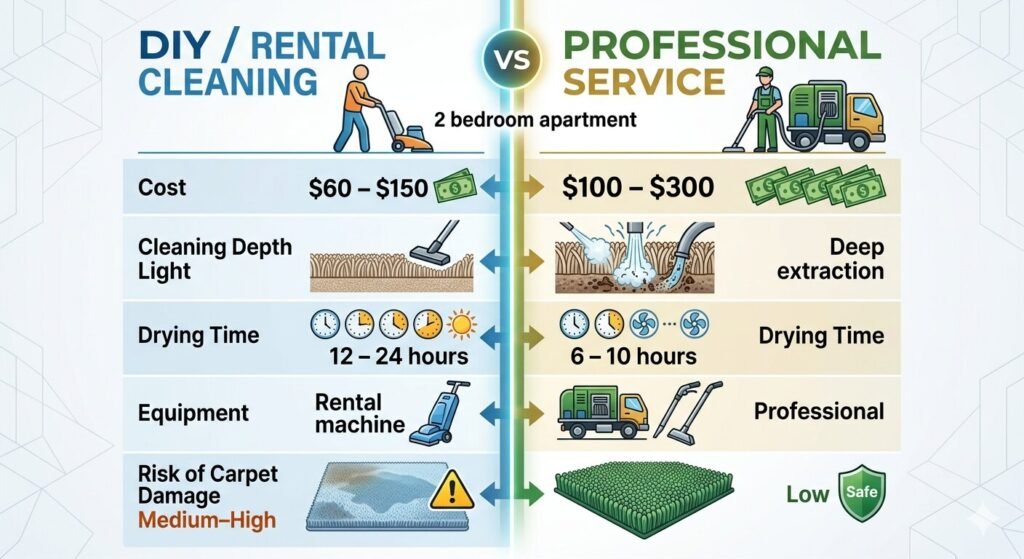How Much Does Carpet Cleaning Cost for 2 Bedroom Apartment